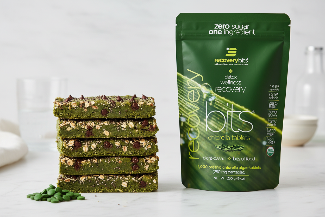 Post-Workout Chlorella Energy Bars with RECOVERYbits Organic Chlorella
