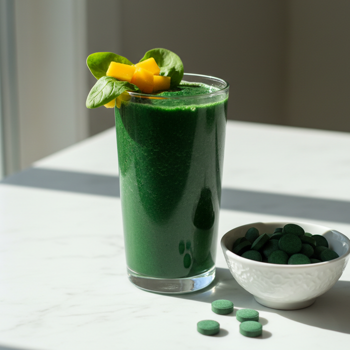 Green Energy Smoothie with ENERGYBITS Organic Spirulina