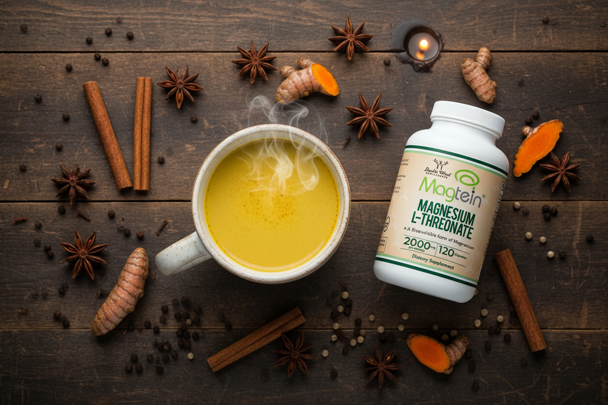 Magtein Golden Milk: A Calming Bedtime Drink with Double Wood Magnesium L-Threonate