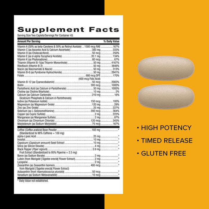 GNC Mega Men Energy and Metabolism Multivitamin 90 Caplets