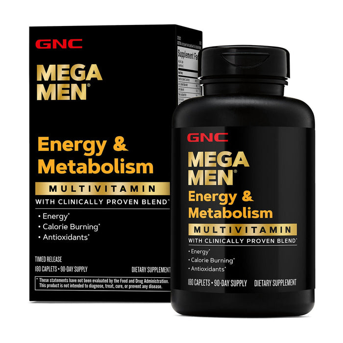 GNC Mega Men Energy and Metabolism Multivitamin 180 Caplets