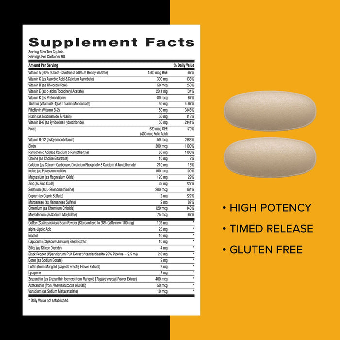 GNC Mega Men Energy and Metabolism Multivitamin 180 Caplets