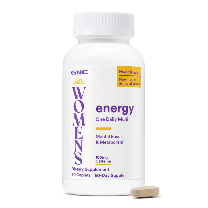 GNC Women's One Daily Multivitamin Energy 60 Caplets-New Look