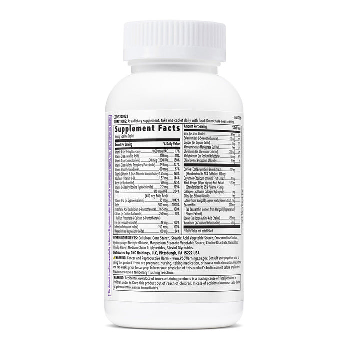 GNC Women's One Daily Multivitamin Energy 60 Caplets-New Look