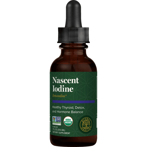 Global Healing Detoxadine - Organic Nascent Iodine Liquid Supplement Drops 30mL, 1 fl oz