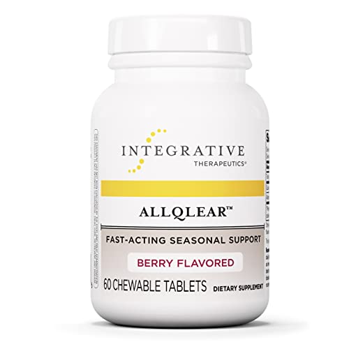 Integrative Therapeutics AllQlear - Fast-Acting Seasonal Support Berry Flavored - Gluten Free - Dairy Free - 60 Chewable Tablets