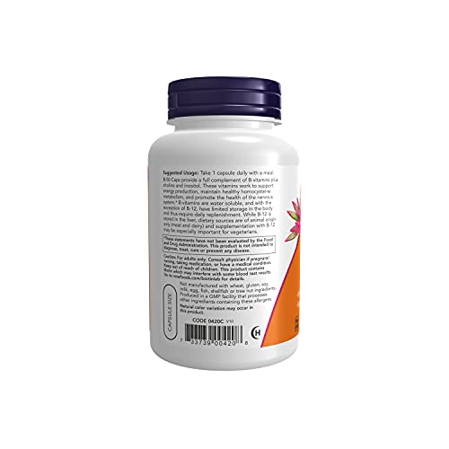 NOW Supplements Vitamin B-50 mg 100 Veg Capsules