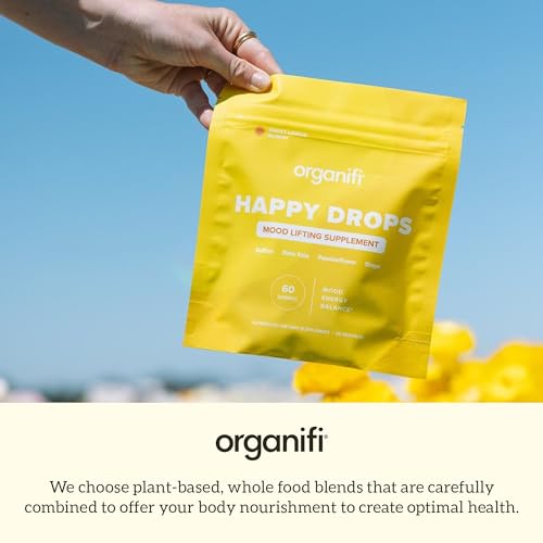 Organifi Happy Drops Mood Support Supplement Sweet Lemon Flavor 60 Gummies