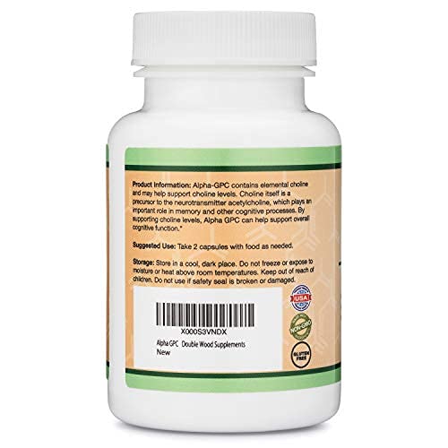 Double Wood Supplements Alpha GPC Choline Capsules 60 Count