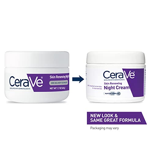 CeraVe Skin Renewing Night Cream 1.7 Ounce Niacinamide, Peptide Complex and Hyaluronic Acid