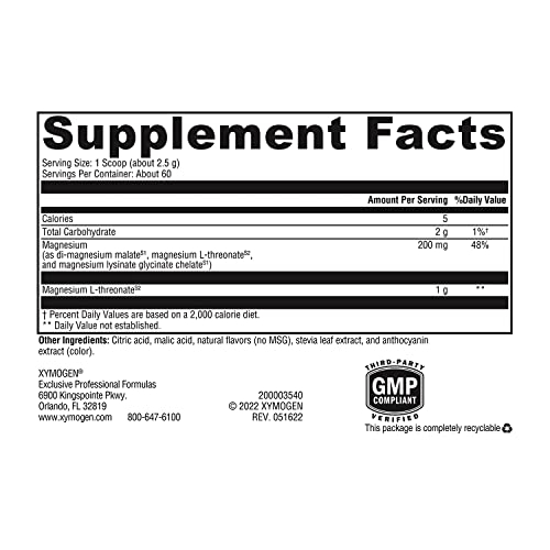 XYMOGEN OptiMag Neuro Magnesium Powder Mixed Berry 60 Servings