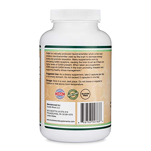 Double Wood Supplements GABA 300 Capsules, 1,000mg per Serving