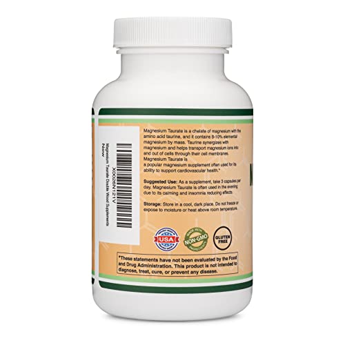Double Wood Supplements Magnesium Taurate Supplement 210 Vegan Capsules