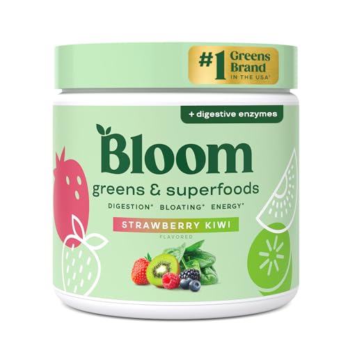 Bloom Nutrition Greens and Superfoods Powder Strawberry Kiwi 30 Servings