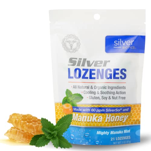 Silver Biotics Colloidal Silver Lozenges Manuka Honey 21 Lozenges