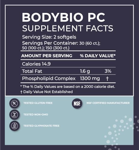 BodyBio PC-Phospholipid Complex 300 Softgels