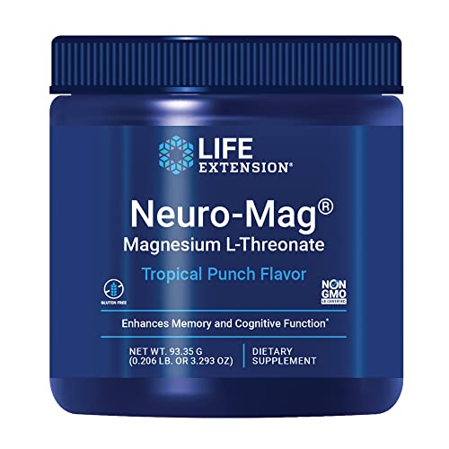 Life Extension Neuro-Mag Magnesium L-Threonate Powder Tropical Punch 30 Servings