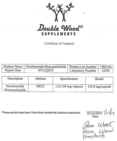 Double Wood Supplements NMN Nicotinamide Mononucleotide 60 Caps