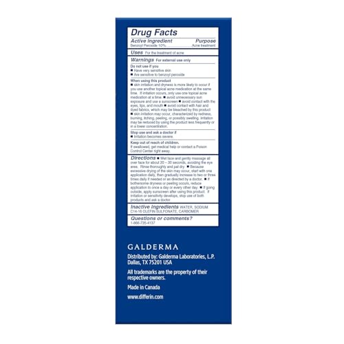 Differin Acne Foaming Cleanser with 10% Benzoyl Peroxide 5 oz.