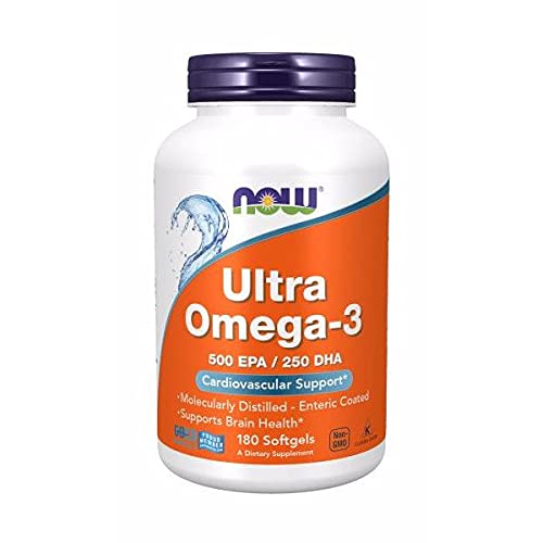 NOW Foods Ultra Omega-3 180 Softgels 500 EPA/250 DHA Enteric Coated