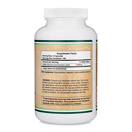 Double Wood Supplements GABA 300 Capsules, 1,000mg per Serving