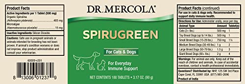 Dr. Mercola SpiruGreen for Cats and Dogs 180 Tablets