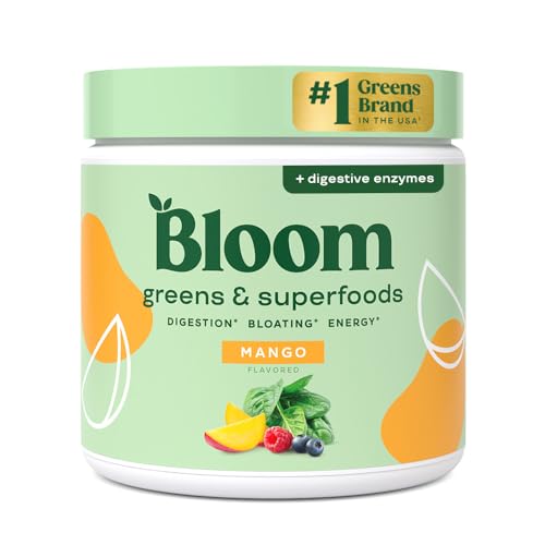Bloom Nutrition Superfood Greens Powder Mango Flavor 30 Servings
