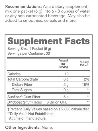 Tomorrow's Nutrition Sunfiber GI 30 Individual Servings