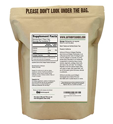 Anthony's Collagen Peptide Powder 1 lb from Grass Fed Cows