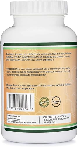 Double Wood Quercetin with Bromelain - 120 Capsules (1,200mg Servings) Gluten Free