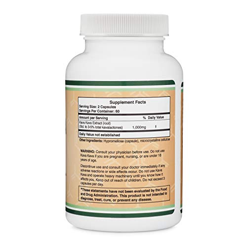 Double Wood Supplements Kava Kava 120 Cap 1000mg per Serving
