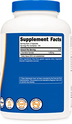 Nutricost L-Carnitine Tartrate 240 Caps 500mg Per Capsule Hebron Nutrition Nutricost L-Carnitine Tartrate 240 Caps 500mg Per Capsule Hebron Nutrition