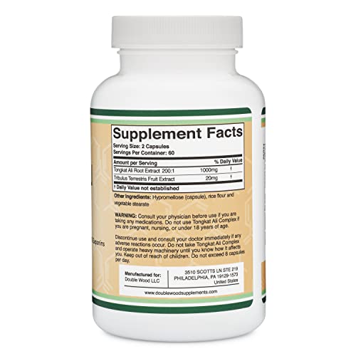 Tongkat Ali Complex Double Wood Supplements 120 Capsules