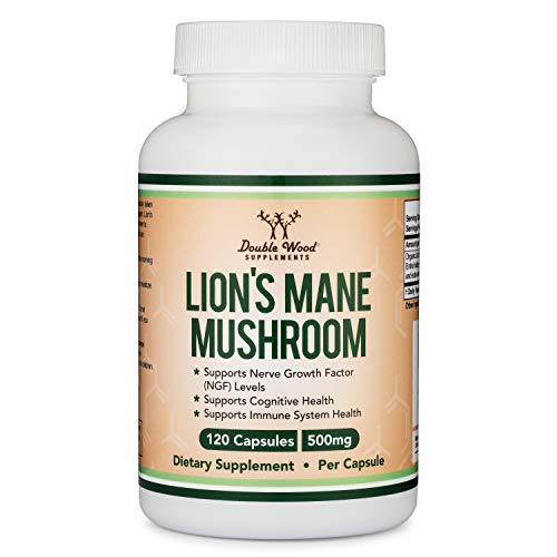 Double Wood Supplements Lions Mane Mushroom 120 Capsules 2 Month Supply