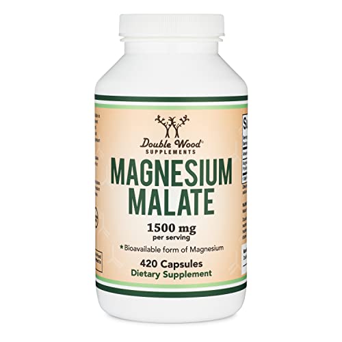 Double Wood Supplements Magnesium Malate Capsules 420 Count 1500mg Srg