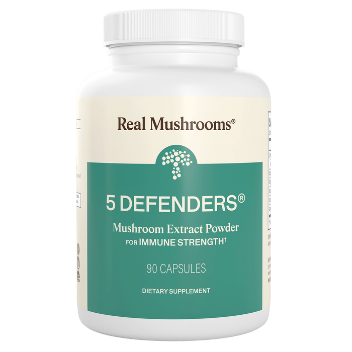 Real Mushrooms 5 Defenders Organic Mushroom Extract 90 Caps