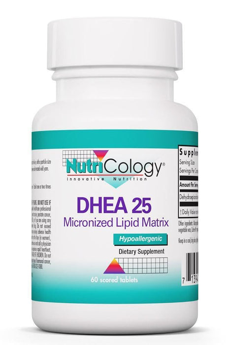 NutriCology DHEA 25 mg Micronized Lipid Matrix, 60 Tablets