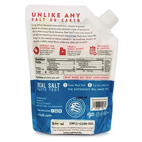 Redmond Real Salt - Ancient Fine Sea Salt 16 Ounce Pouch