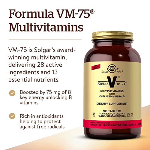 Solgar Formula VM-75 Multivitamin Multimineral 180 Tablets