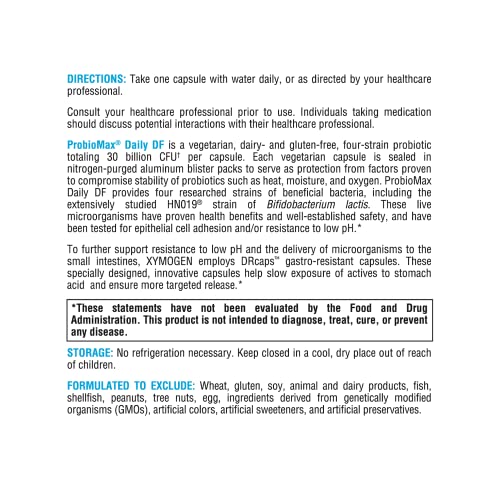 XYMOGEN ProbioMax Daily - 30 Billion CFU Probiotic 30 Capsules