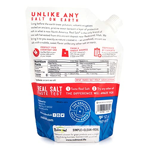 REDMOND Real Sea Salt Natural Unrefined Gluten Free 26 Ounce Pouch