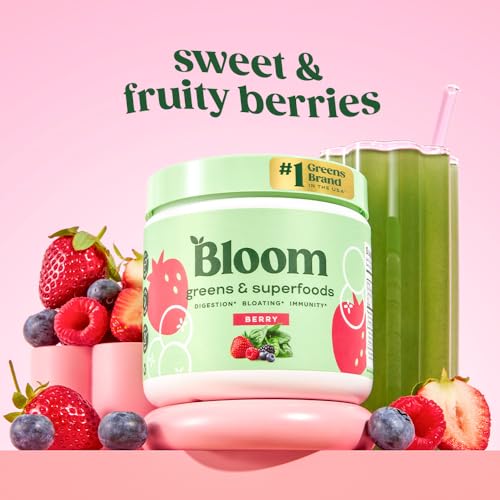 Bloom Nutrition Superfood Greens Powder Berry 30 Servings
