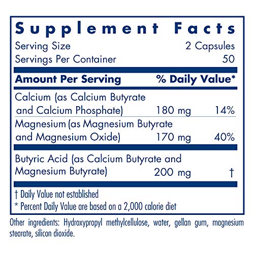 Allergy Research Group - ButyrEn - Butyric Acid - Colon Lining Nutrition - 100 Delayed Release Capsules