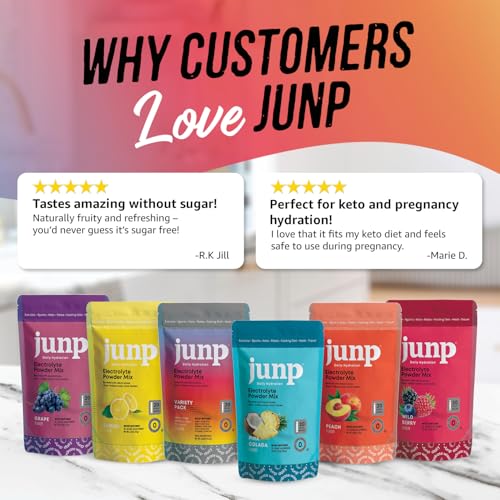 Zahler JUNP Sugar Free Electrolytes Powder Packets 5 Flavor Variety Pack 20 Count