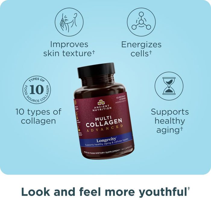 Ancient Nutrition Multi Collagen Advanced Longevity 90 Count