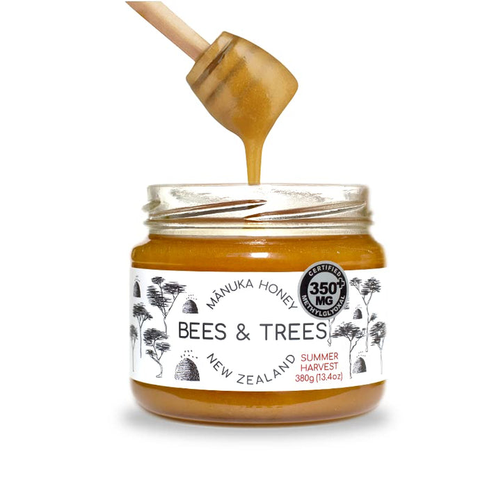 Bees & Trees 100% Pure Monofloral New Zealand Manuka Honey 350+ MGO 13.4 OZ