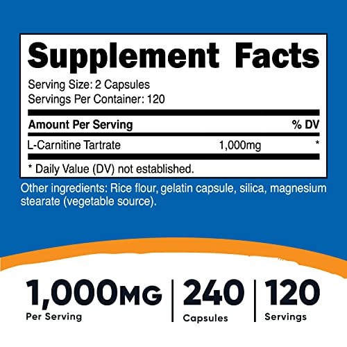 nutricost l-carnitine review Acetyl Powder - 100g, 1000mg Per Serving - Non-GMO & Gluten Free - 3.52oz (1 Pack) Nature's Truth L Carnitine 1000mg