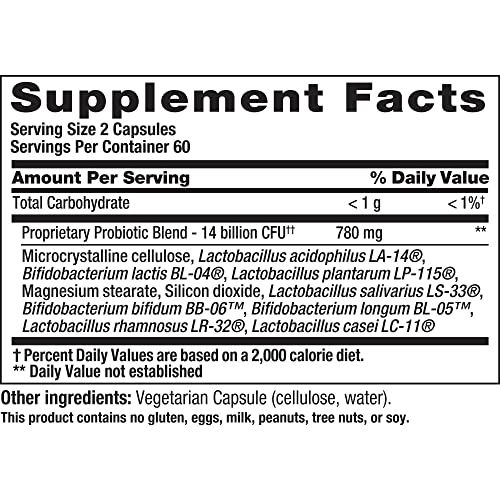 Nutrition Now PB 8 Probiotic Acidophilus Vegetarian 120 Capsules