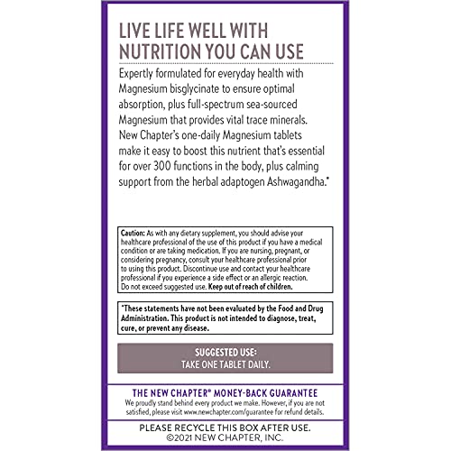 New Chapter Magnesium + Ashwagandha Supplement 90 ct