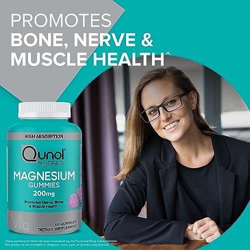 Qunol Magnesium Gummies for Adults 60 Count, Pack of 2